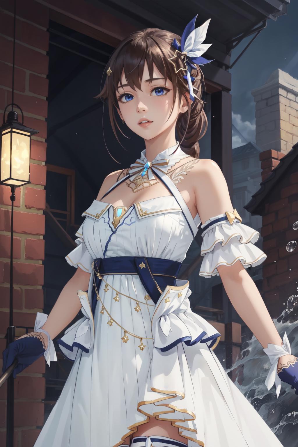 Anime Girl in Elegant White Dress · Creative Fabrica